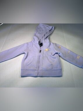 Nike Girls Lavender Zip-Up Hoodie with Gold Logo